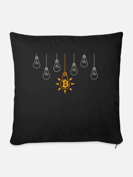 Bitcoin die Hellste Lampe - Sofakissen mit Füllung 45 x 45 cm - Schwarz