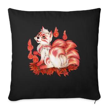 Kitsune Fuchs Fuchsgeist Inari Japan Mythologie - Sofakissen mit Füllung 45 x 45 cm - Schwarz - Vorne