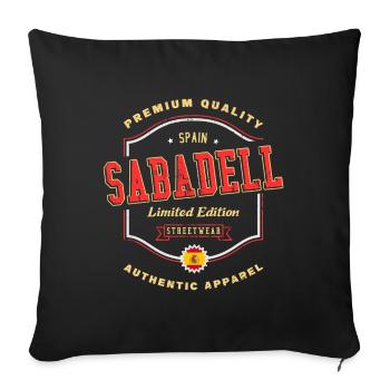 Sabadell Spain City Font Vintage Retro - Sofa pillow with filling 45cm x 45cm - black - Front