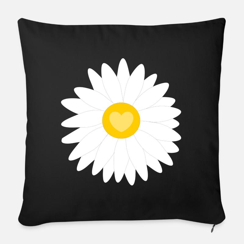 Blume weiß weiße Blumen Geschenk Muttertag Mutter - Sofakissen mit Füllung 45 x 45 cm - Schwarz