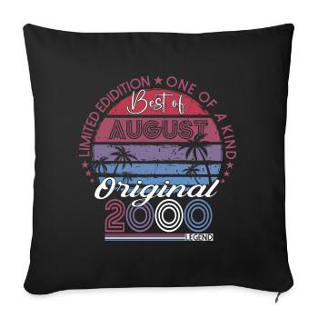 Original August 2000 22nd Birthday Gift Fun - Sofa pillow with filling 45cm x 45cm - black - Front
