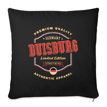 Duisburg Germany City Font Vintage Retro - Sofa pillow with filling 45cm x 45cm - black - Front