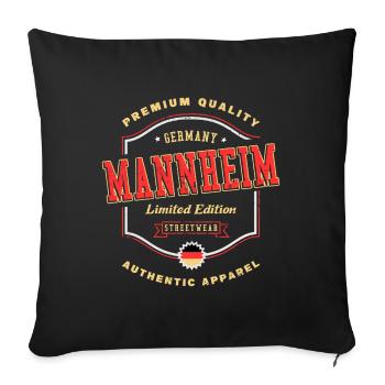 Mannheim Germany City Font Vintage Retro - Sofa pillow with filling 45cm x 45cm - black - Front