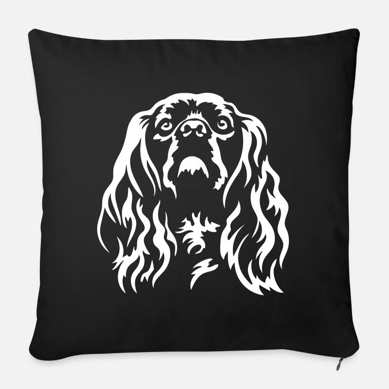 American Cocker SpanielKopf "Black Edition" - Sofakissen mit Füllung 45 x 45 cm - Schwarz