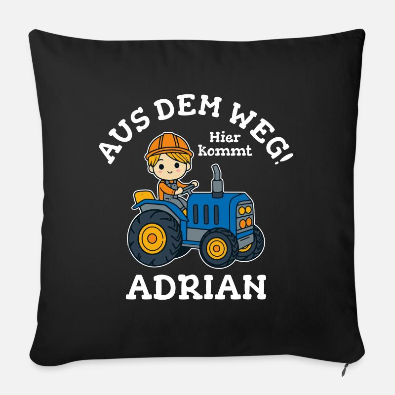 Adrian Vorname Traktor - Sofakissen mit Füllung 45 x 45 cm - Schwarz