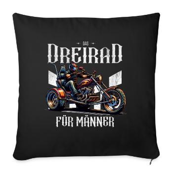 Trike - Dreirad für Männer - zum Vatertag - Sofakissen mit Füllung 45 x 45 cm - Schwarz - Vorne