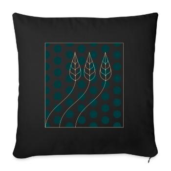 Motif végétal points - Coussin et housse de 45 x 45 cm - noir - Devant