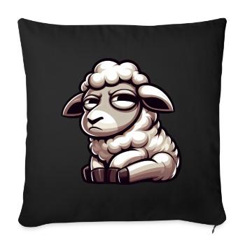 Skeptical Sheep Comic Funny Bull - Sofa pillow with filling 45cm x 45cm - black - Front