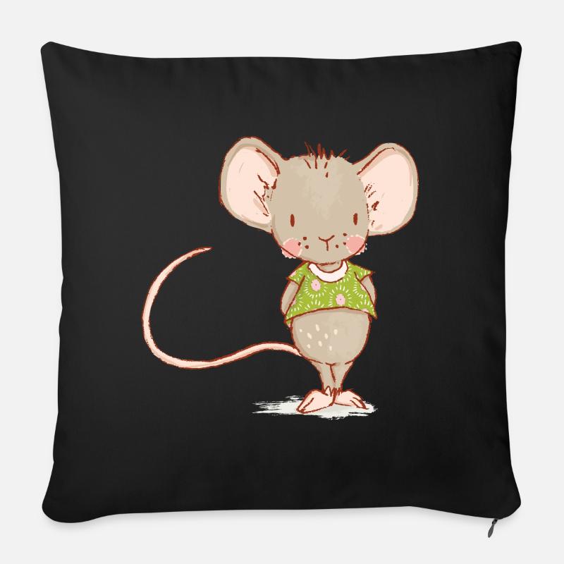 mouse - Sofa pillow with filling 45cm x 45cm - black