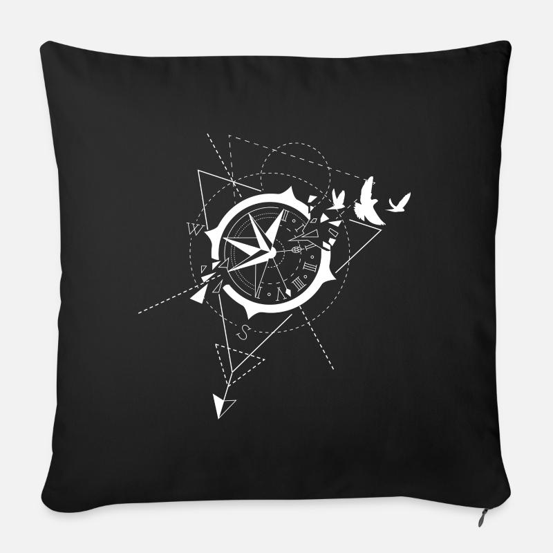 Kompass - Sofakissen mit Füllung 45 x 45 cm - Schwarz