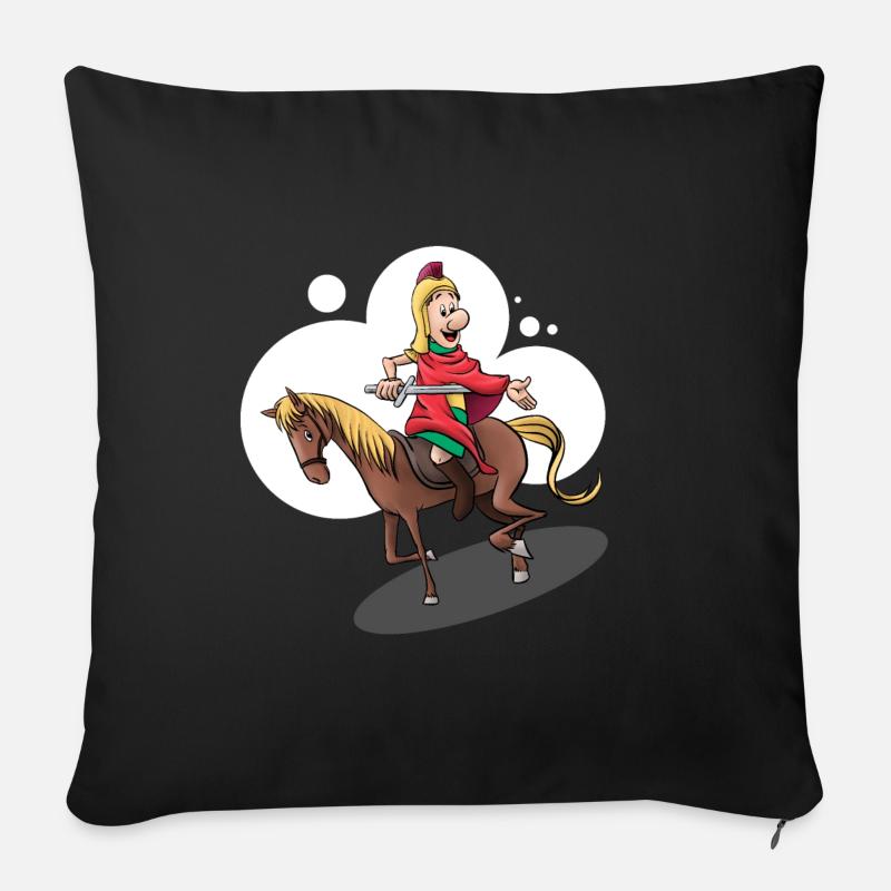 Saint Martin à cheval - Coussin et housse de 45 x 45 cm - noir