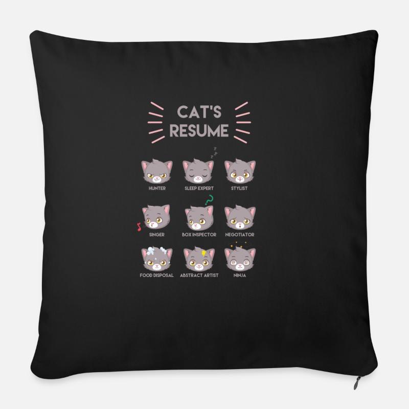 Chats drôles - Coussin et housse de 45 x 45 cm - noir