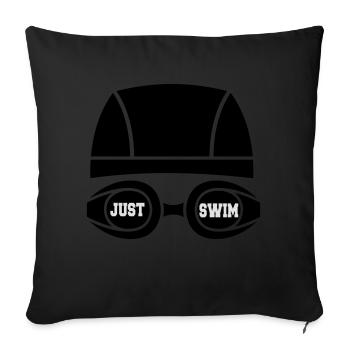 Just swim - Coussin et housse de 45 x 45 cm - noir - Devant