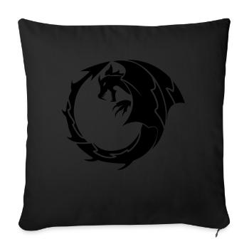dragon_001 - Sofa pillow with filling 45cm x 45cm - black - Front