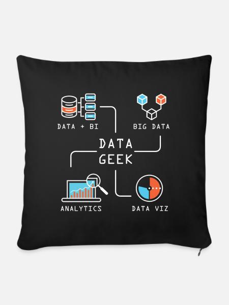 Data Geek Softwareentwickler - Sofakissen mit Füllung 45 x 45 cm - Schwarz