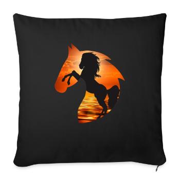 black animal horse - Sofa pillow with filling 45cm x 45cm - black - Front
