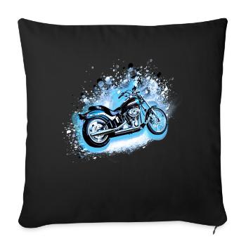 moto, motocycle, biker, graffiti, peinture - Coussin et housse de 45 x 45 cm - noir - Devant