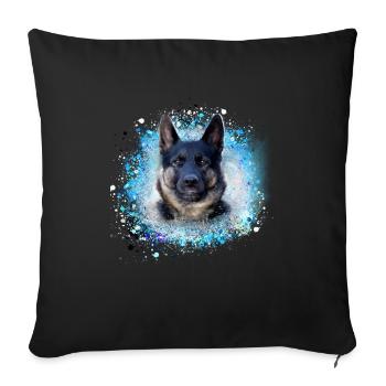 Samojede, Akita, Husky,chien, race de chien, graffiti - Coussin et housse de 45 x 45 cm - noir - Devant
