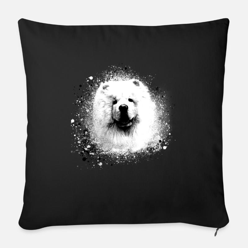 Chow Chow, chien, samojede, peinture, graffiti - Coussin et housse de 45 x 45 cm - noir