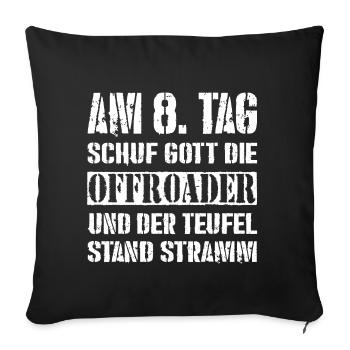 Offorad Geländewagen 4x4 - Sofakissen mit Füllung 45 x 45 cm - Schwarz - Vorne