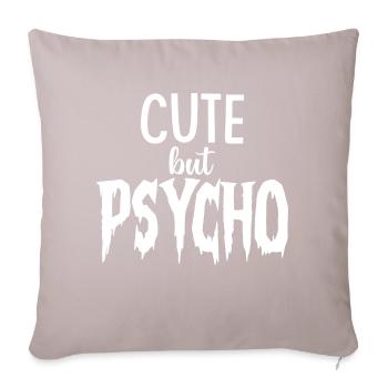 CUTE but PSYCHO - Psycho but SUSS - Sofa pillow with filling 45cm x 45cm - light taupe - Front