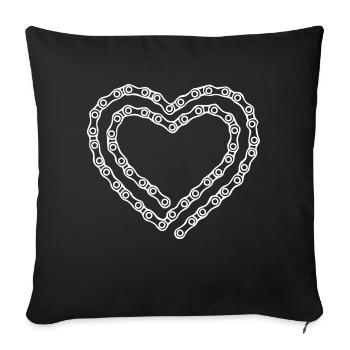 Love to Bike Bicycle Chain Heart Color Change - Sofa pillow with filling 45cm x 45cm - black - Front