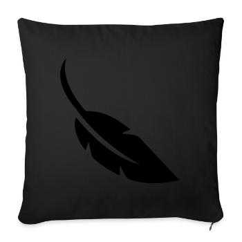Symbole de plume - Coussin et housse de 45 x 45 cm - noir - Devant