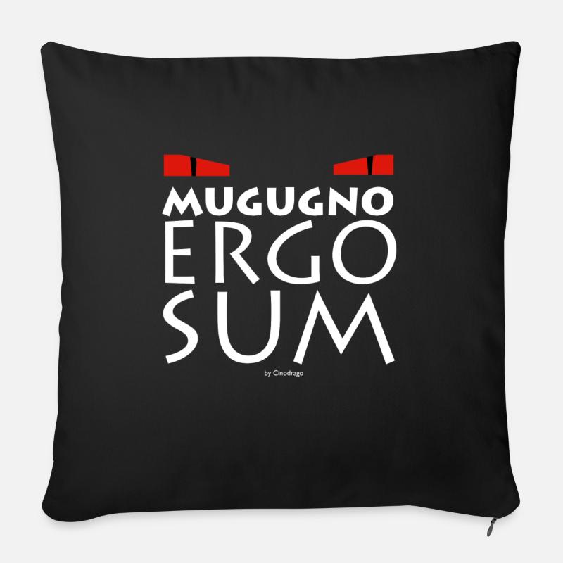 Mugugno Ergo Sum by Cinodrago - Sofa pillow with filling 45cm x 45cm - black
