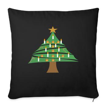 Christmas tree - Sofa pillow with filling 45cm x 45cm - black - Front