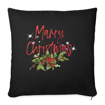 Marry Christmas - Sofa pillow with filling 45cm x 45cm - black - Front