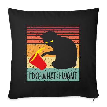 I do what I want Cat - Sofakissen mit Füllung 45 x 45 cm - Schwarz - Vorne