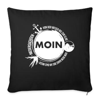 Wir sind die Niedersachsen - MOIN - Sofakissen mit Füllung 45 x 45 cm - Schwarz - Vorne