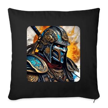 Stolzer Cyborg Samurai Japan Asia Ninja - Sofakissen mit Füllung 45 x 45 cm - Schwarz - Vorne