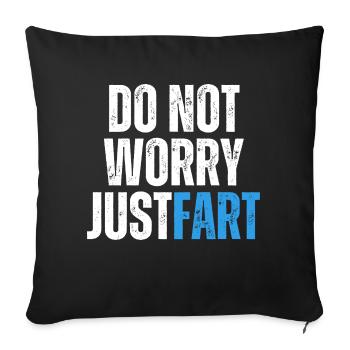 Just fart - Sofa pillow with filling 45cm x 45cm - black - Front