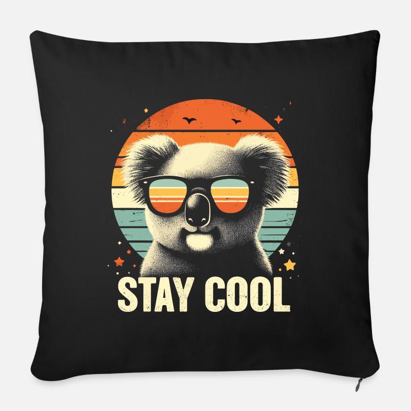 Koala Bleib cool2 - Sofakissen mit Füllung 45 x 45 cm - Schwarz