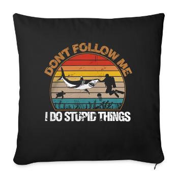 23F 0315 bk - Sofa pillow with filling 45cm x 45cm - black - Front