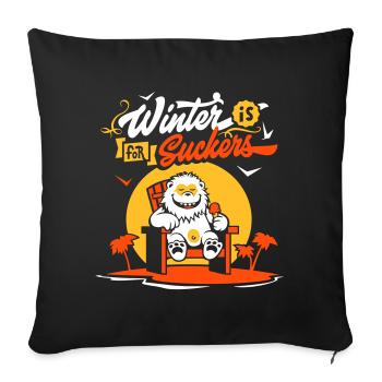 Winter is for suckers - Coussin et housse de 45 x 45 cm - noir - Devant