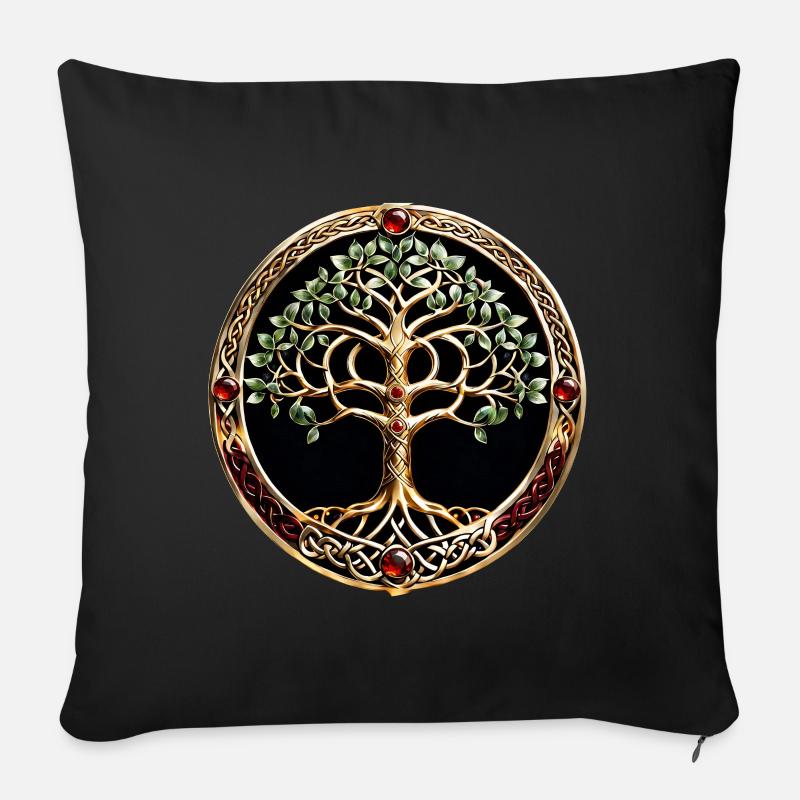 Eleganter und edler Lebensbaum mit keltischem Knoten. - Sofakissen mit Füllung 45 x 45 cm - Schwarz