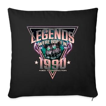 Legends were born in 1990 - Sofa pillow with filling 45cm x 45cm - black - Front