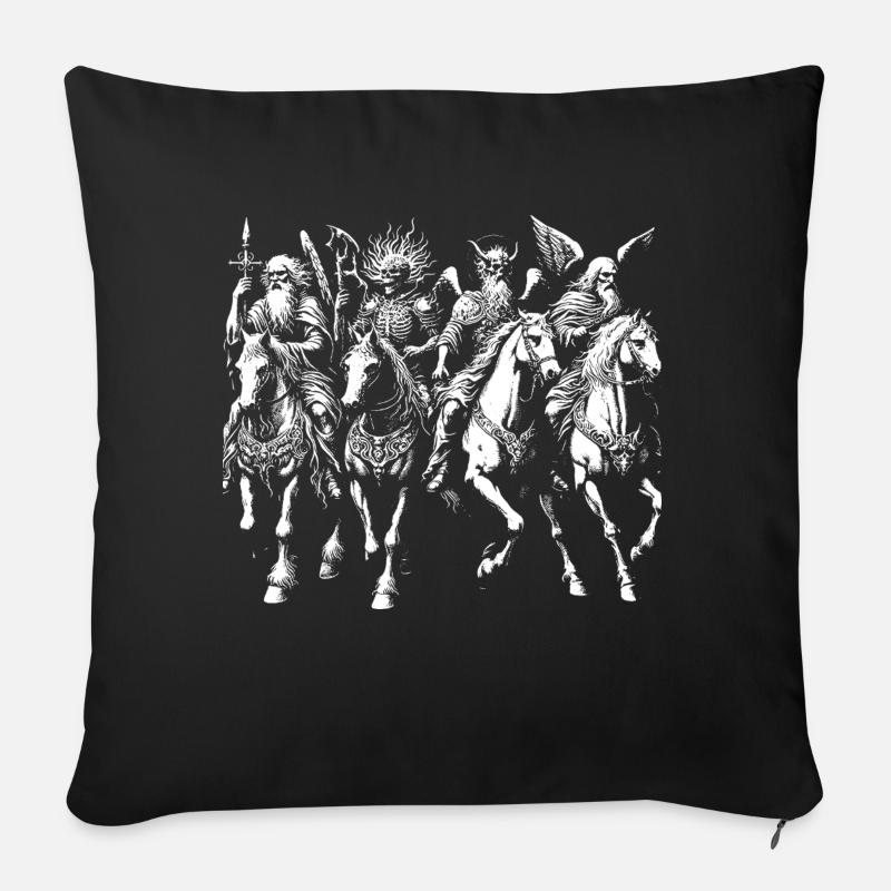 Les Quatre Cavaliers de l’Apocalypse - Coussin et housse de 45 x 45 cm - noir