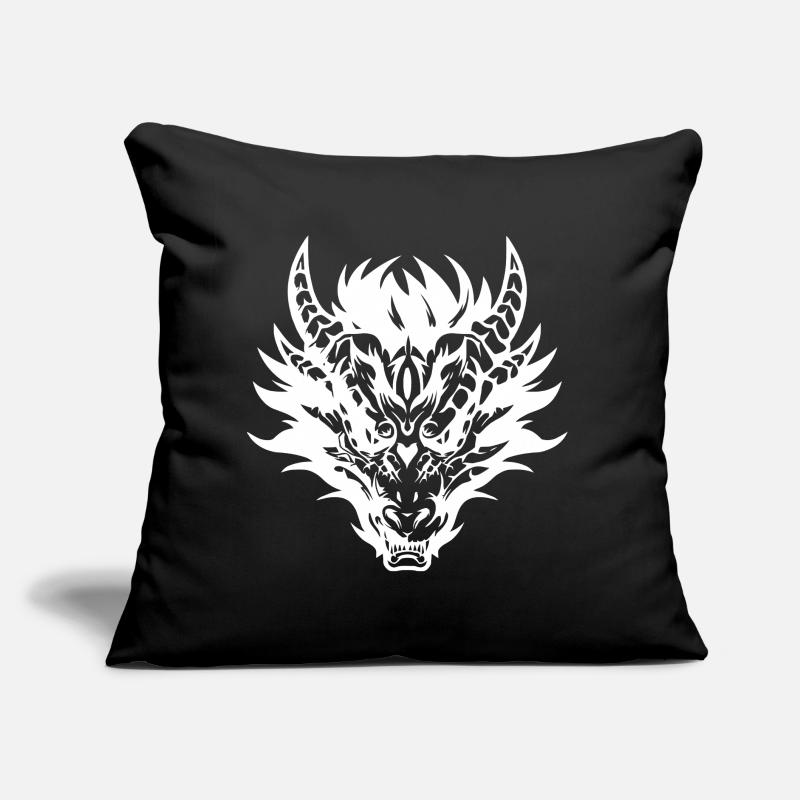 Conception complexe de masque de dragon tribal Coussin et housse de 45 x 45 cm