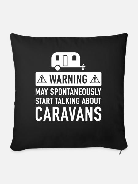 Lustige Caravan-Geschenk-Idee - Sofakissen mit Füllung 45 x 45 cm - Schwarz