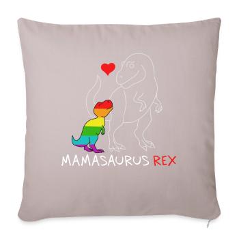 Mamasaurus Rex | Mère | Nouvelle maman Rainbow queer - Coussin et housse de 45 x 45 cm - taupe clair - Devant
