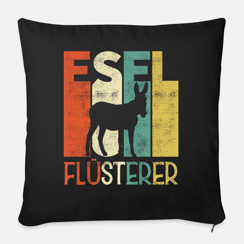 Retro Esel Flüsterer Besitzer - Sofakissen mit Füllung 45 x 45 cm - Schwarz