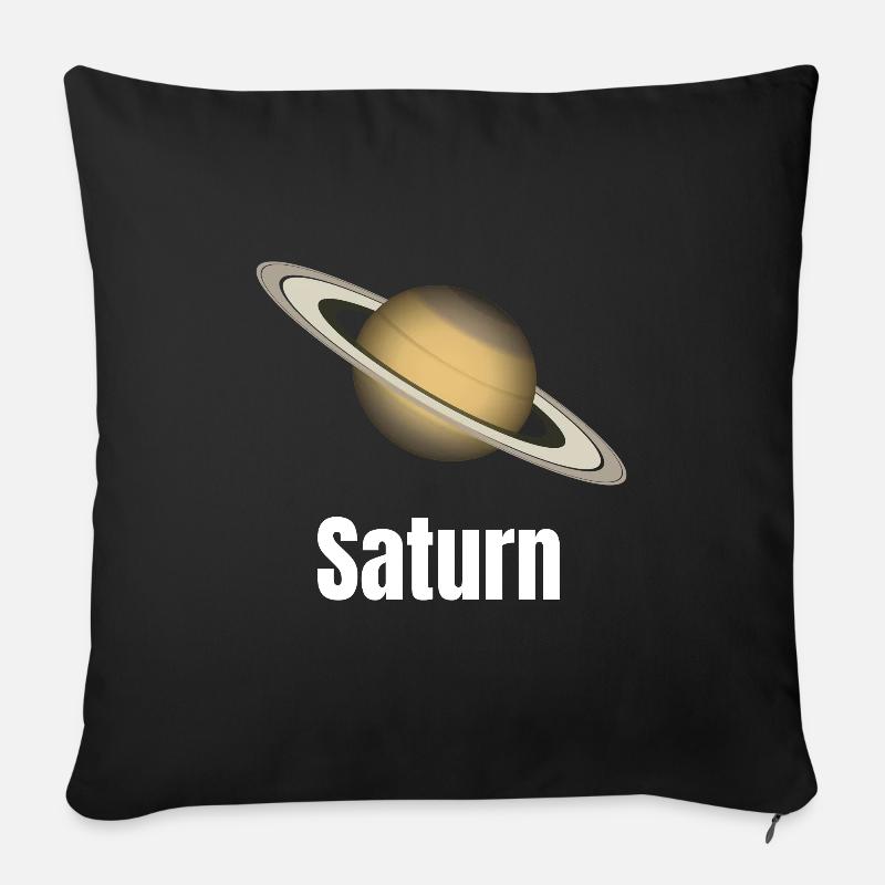 Saturn - Solar System Ring Planet - Sofakissen mit Füllung 45 x 45 cm - Schwarz