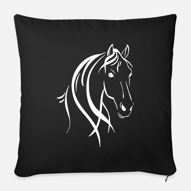 Horsehead - Coussin et housse de 45 x 45 cm - noir