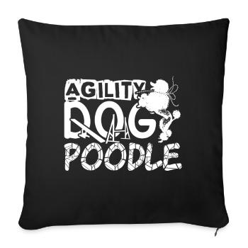 Pudel-Beweglichkeits-Hund - Sofakissen mit Füllung 45 x 45 cm - Schwarz - Vorne