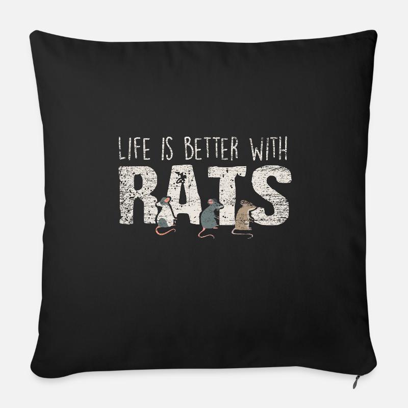 Ratte - Sofakissen mit Füllung 45 x 45 cm - Schwarz