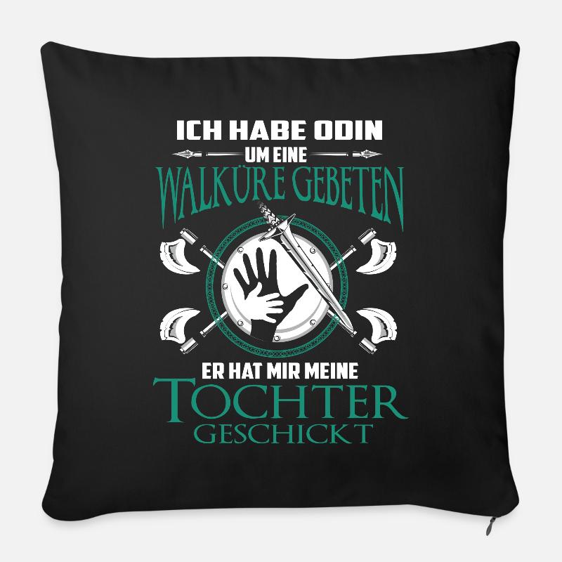 Vater Tochter Wikinger Partnerlook Spruch - Sofakissen mit Füllung 45 x 45 cm - Schwarz