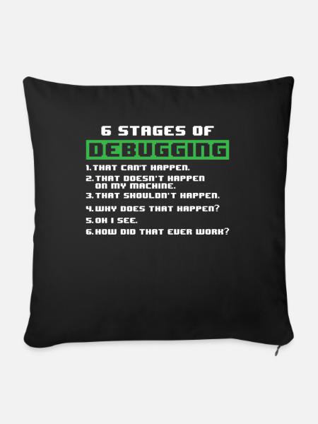 Debugging Programmierer - Sofakissen mit Füllung 45 x 45 cm - Schwarz